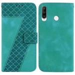 For Huawei P30 lite/nova 4e 7-shaped Embossed Leather Phone Case(Green)