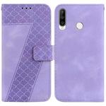 For Huawei P30 lite/nova 4e 7-shaped Embossed Leather Phone Case(Purple)