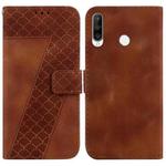 For Huawei P30 lite/nova 4e 7-shaped Embossed Leather Phone Case(Brown)