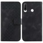 For Huawei P30 lite/nova 4e 7-shaped Embossed Leather Phone Case(Black)