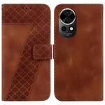 For Huawei nova 12 Seven-shaped Embossed Leather Phone Case(Brown)
