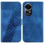 For Huawei nova 12 Seven-shaped Embossed Leather Phone Case(Blue)