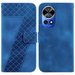 For Huawei nova 12 Pro Seven-shaped Embossed Leather Phone Case(Blue)
