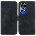 For Huawei nova 12 Pro Seven-shaped Embossed Leather Phone Case(Black)