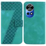 For Huawei nova 12 Ultra Seven-shaped Embossed Leather Phone Case(Green)