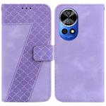 For Huawei nova 12 Ultra Seven-shaped Embossed Leather Phone Case(Purple)