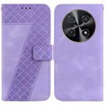 For Huawei nova 12i 4G Global Seven-shaped Embossed Leather Phone Case(Purple)