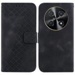 For Huawei nova 12i 4G Global Seven-shaped Embossed Leather Phone Case(Black)