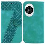 For Huawei nova 14 Seven-shaped Embossed Leather Phone Case(Green)