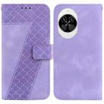 For Huawei nova 14 Seven-shaped Embossed Leather Phone Case(Purple)