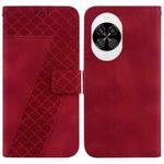 For Huawei nova 14 Seven-shaped Embossed Leather Phone Case(Red)