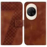 For Huawei nova 14 Ultra Seven-shaped Embossed Leather Phone Case(Brown)