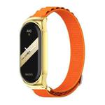 For Xiaomi Mi Band 8 Mijobs CS Case Nylon Breathable Watch Band(Orange Gold)