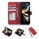 For Samsung Galaxy Z Fold5 Horizontal Flip Leather Phone Case with Pen Slot(Red)