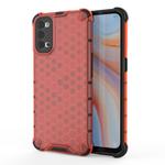 For OPPO Reno4 5G Shockproof Honeycomb PC + TPU Protective Case(Red)