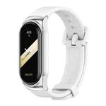 For Xiaomi Mi Band 8 Mijobs CS Case Silicone Watch Band(White Silver)