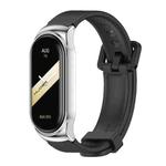 For Xiaomi Mi Band 8 Mijobs CS Case Silicone Watch Band(Black Silver)