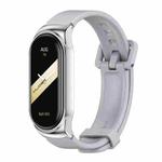 For Xiaomi Mi Band 8 Mijobs CS Case Silicone Watch Band(Grey Silver)