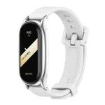 For Xiaomi Mi Band 8 Mijobs Plus Case Silicone Watch Band(White Silver)