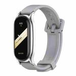 For Xiaomi Mi Band 8 Mijobs Plus Case Silicone Watch Band(Grey Silver)