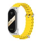 For Xiaomi Mi Band 8 Mijobs CS Case Marine Silicone Breathable Watch Band(Yellow Silver)