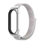For Xiaomi Mi Band 8 Mijobs CS Case Breathable Nylon Loop Watch Band(Sea Shell Silver)
