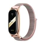 For Xiaomi Mi Band 8 Mijobs Plus Case Breathable Nylon Loop Watch Band(Pink Rose Gold)