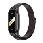 For Xiaomi Mi Band 8 Mijobs Plus Case Breathable Nylon Loop Watch Band(Black Red)