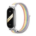 For Xiaomi Mi Band 8 Mijobs Plus Case Breathable Nylon Loop Watch Band(Colorful Silver)