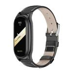 For Xiaomi Mi Band 8 Mijobs Plus Case Genuine Leather Watch Band(Black)