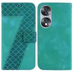 For Honor 70 7-shaped Embossed Leather Phone Case(Green)