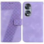 For Honor 70 Seven-shaped Embossed Leather Phone Case(Purple)