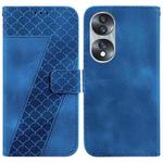 For Honor 70 7-shaped Embossed Leather Phone Case(Blue)