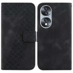 For Honor 70 7-shaped Embossed Leather Phone Case(Black)