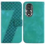 For Honor 80 7-shaped Embossed Leather Phone Case(Green)