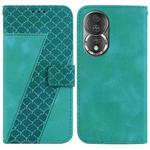 For Honor 80 Seven-shaped Embossed Leather Phone Case(Green)