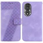 For Honor 80 7-shaped Embossed Leather Phone Case(Purple)