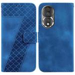 For Honor 80 Seven-shaped Embossed Leather Phone Case(Blue)