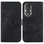 For Honor 80 Seven-shaped Embossed Leather Phone Case(Black)