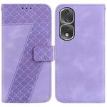 For Honor 80 Pro 7-shaped Embossed Leather Phone Case(Purple)
