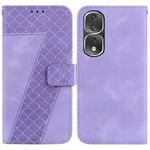 For Honor 80 Pro Seven-shaped Embossed Leather Phone Case(Purple)