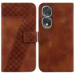 For Honor 80 Pro 7-shaped Embossed Leather Phone Case(Brown)