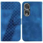 For Honor 80 Pro Seven-shaped Embossed Leather Phone Case(Blue)