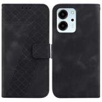 For Honor 80 SE Seven-shaped Embossed Leather Phone Case(Black)