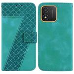 For Honor X5 7-shaped Embossed Leather Phone Case(Green)