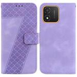 For Honor X5 7-shaped Embossed Leather Phone Case(Purple)