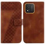 For Honor X5 7-shaped Embossed Leather Phone Case(Brown)