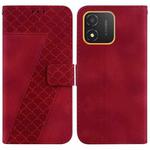 For Honor X5 7-shaped Embossed Leather Phone Case(Red)