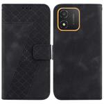 For Honor X5 7-shaped Embossed Leather Phone Case(Black)