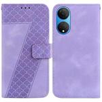 For Honor X7 7-shaped Embossed Leather Phone Case(Purple)